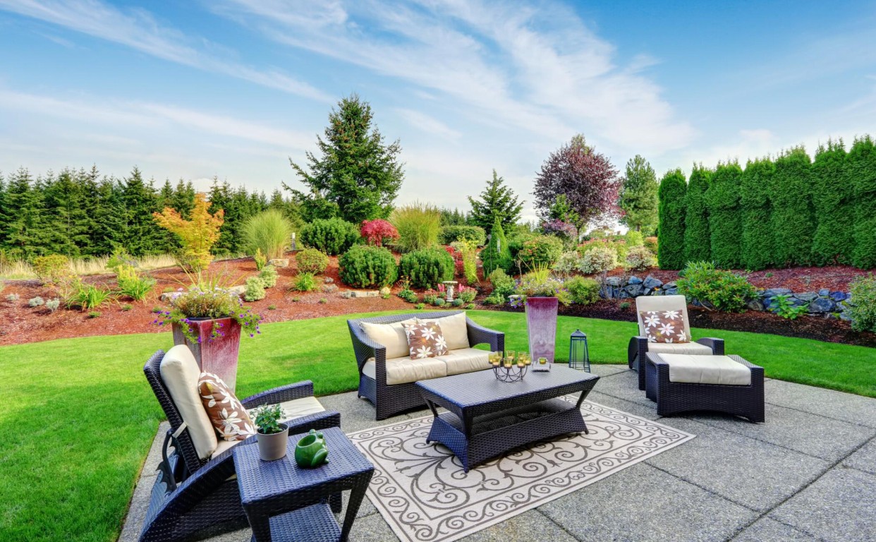 Polished concrete surface for garage floors and outdoor living spaces