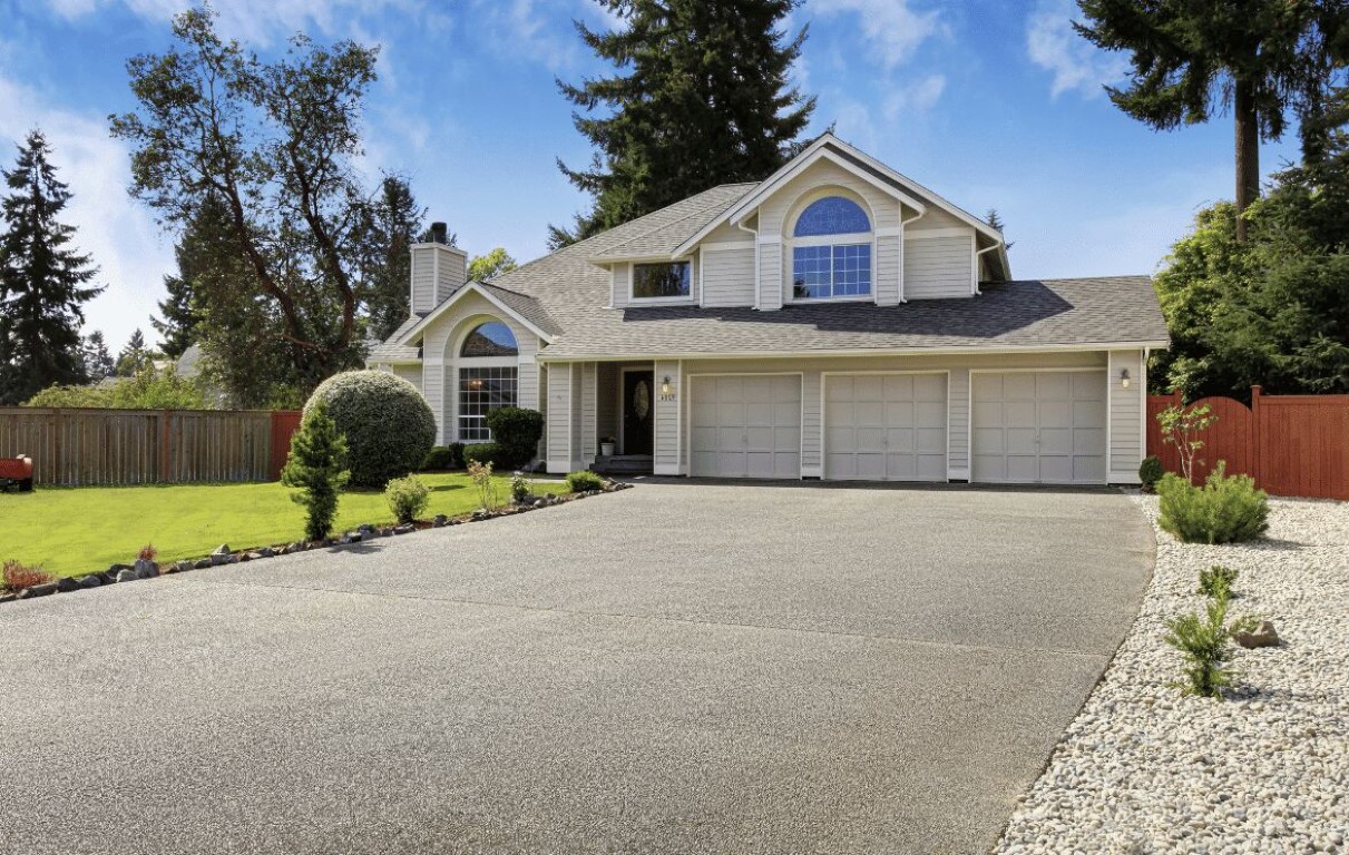 Freshly poured concrete driveway at a residential home in Wichita Falls, TX