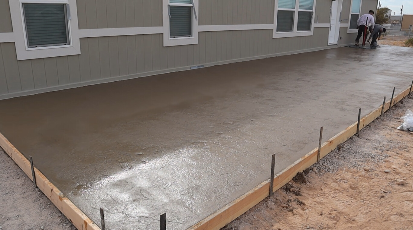 Concrete slab and foundation being poured for a residential building in Wichita Falls, TX